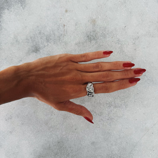 CROISSANT RING SILVER