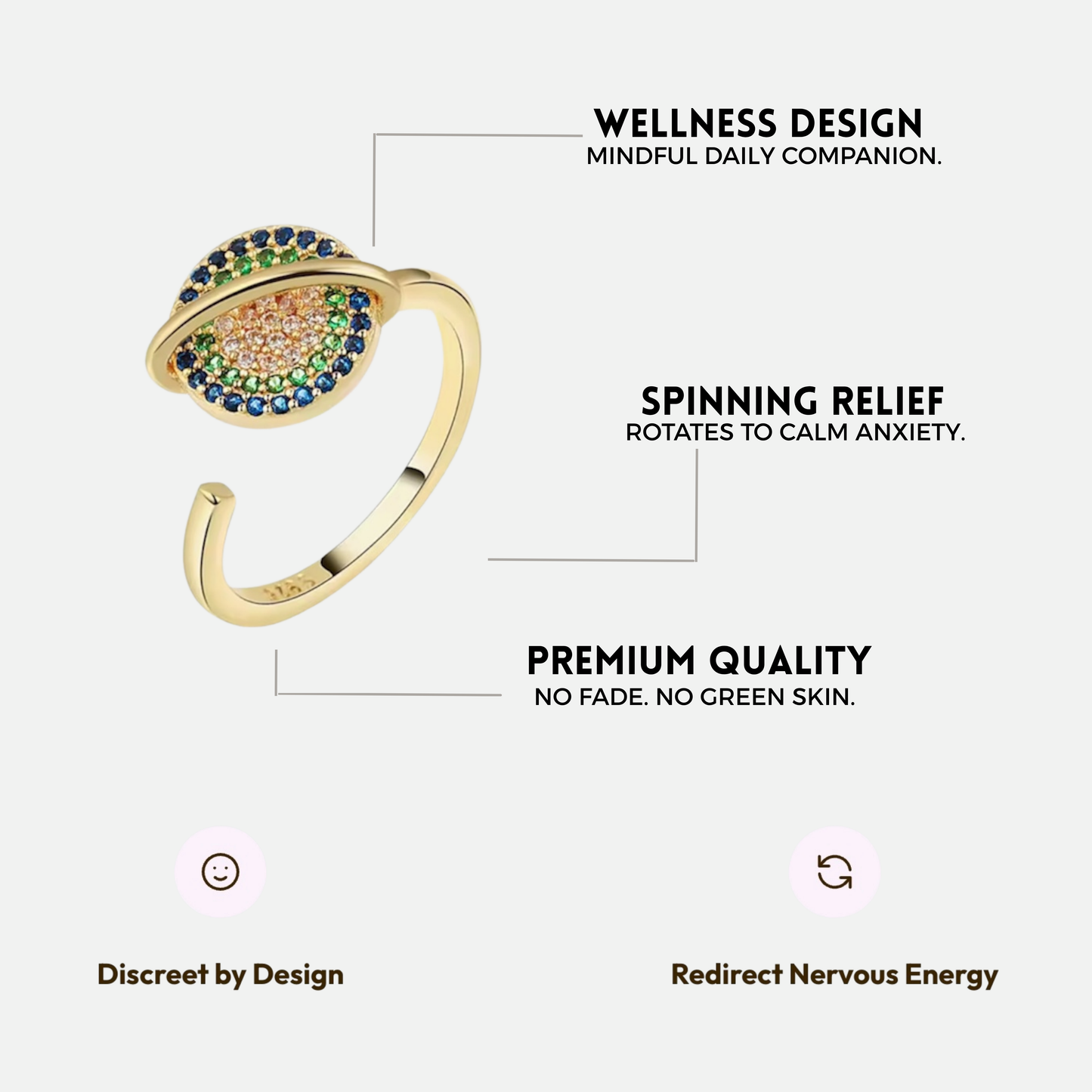 PLANET SPINNER WELLNESS RING GOLD