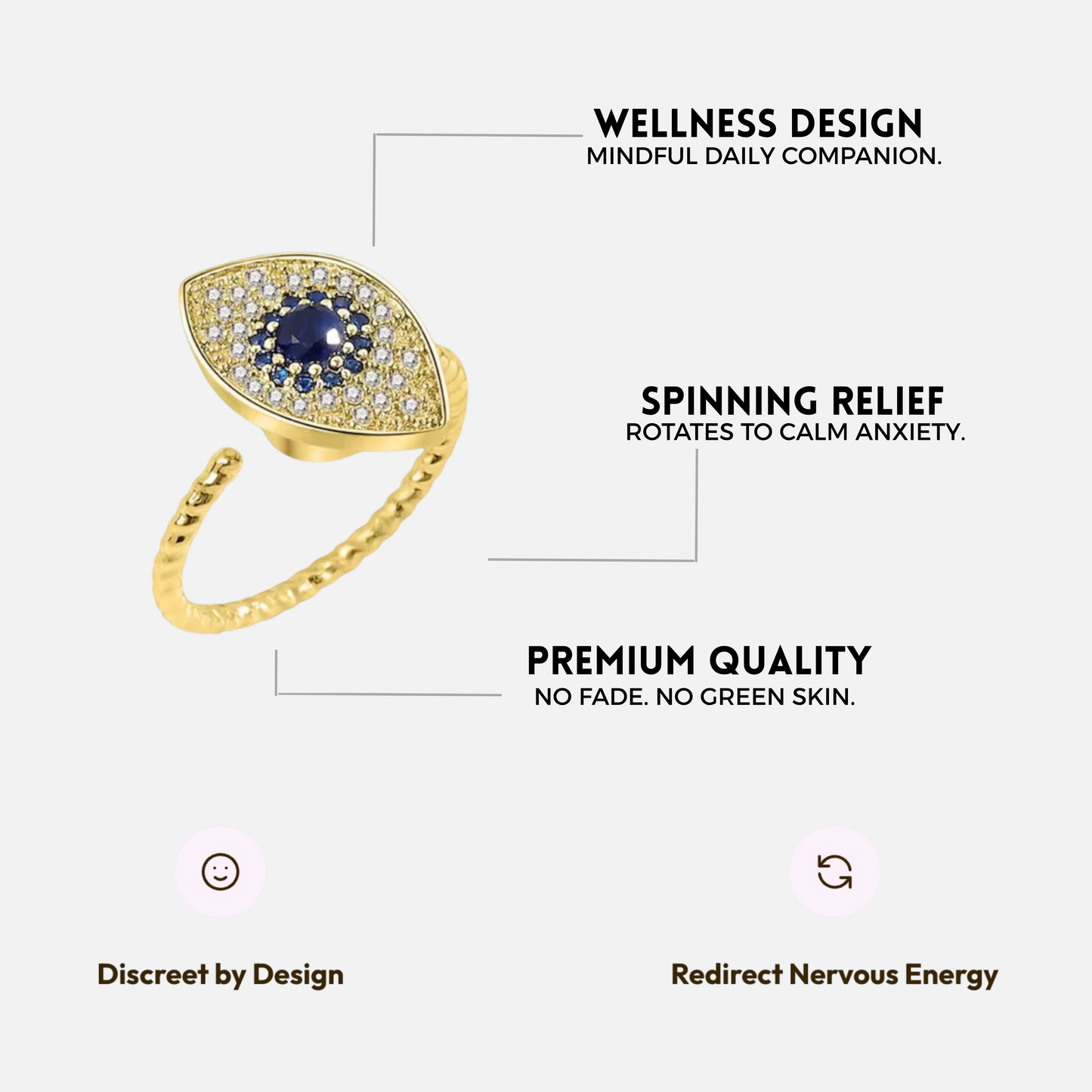 EYE SPINNER WELLNESS RING GOLD