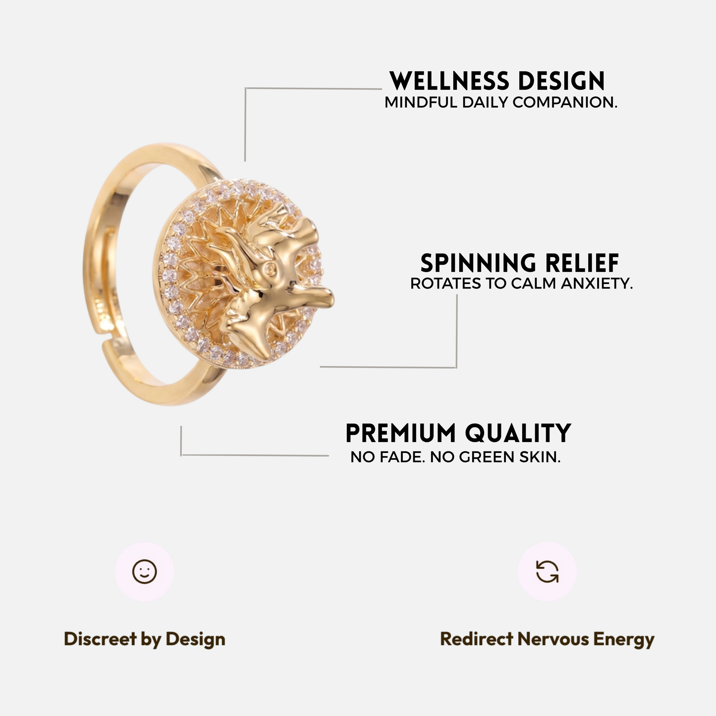 ANGEL SPINNER WELLNESS RING GOLD