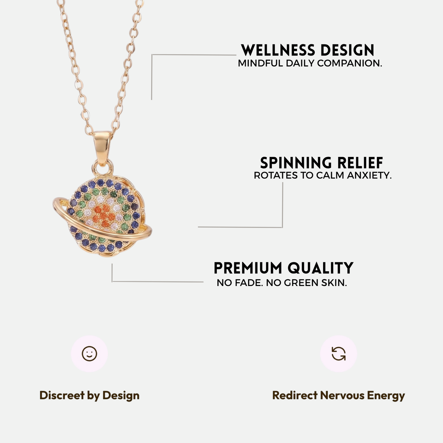 PLANET SPINNER WELLNESS NECKLACE GOLD