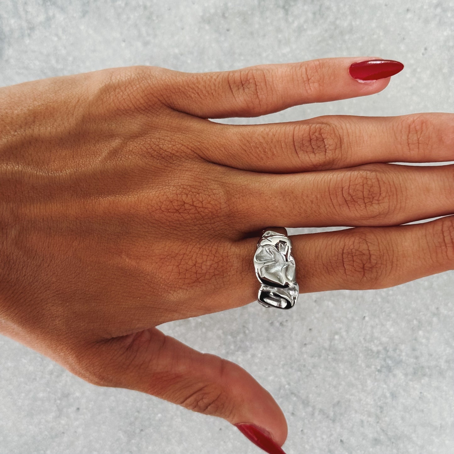 CROISSANT RING SILVER