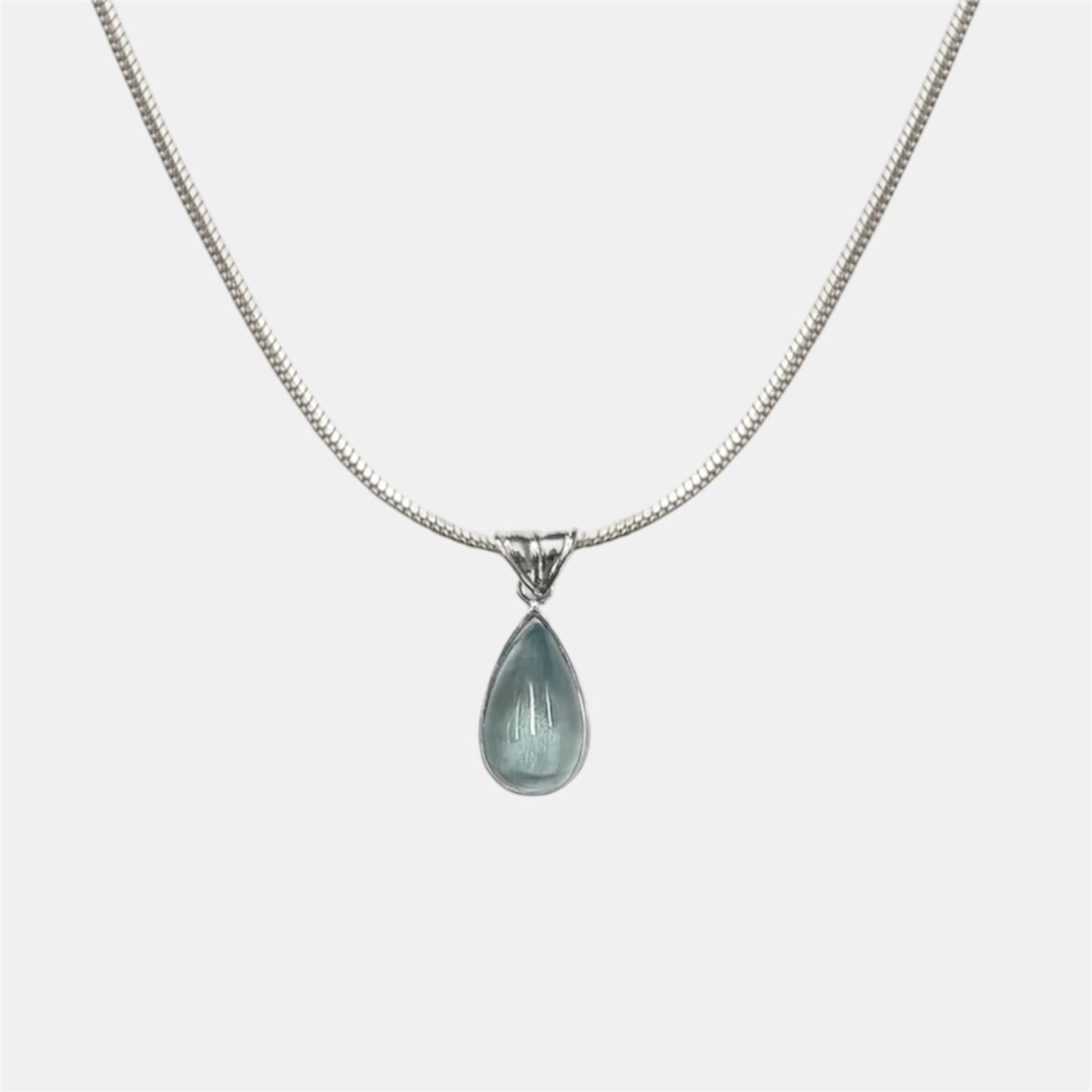 WATERDROP BLUE NECKLACE SILVER