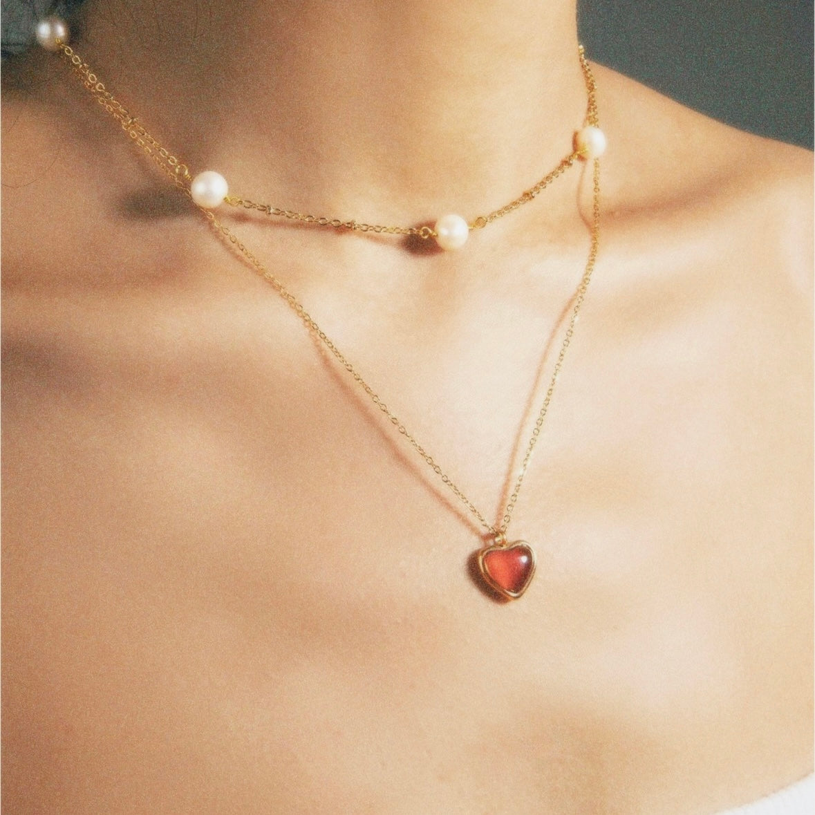 LAVA HEART NECKLACE GOLD