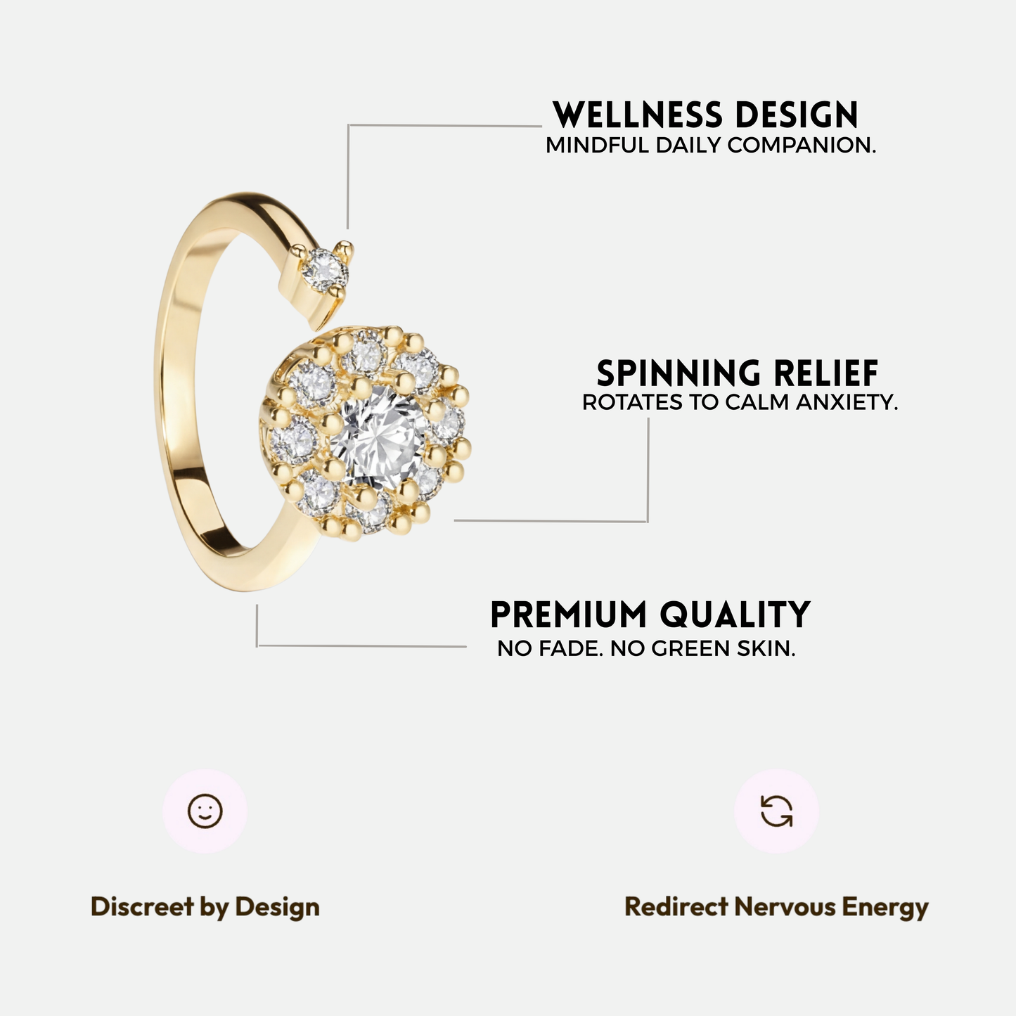 ARIA SPINNER WELLNESS RING GOLD