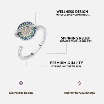 PLANET SPINNER WELLNESS RING SILVER
