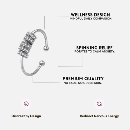 BRIGHTER SLIDING WELLNESS RING SILVER