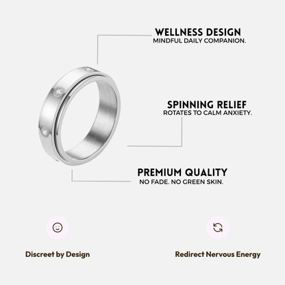 SOUL ROTATING WELLNESS RING SILVER