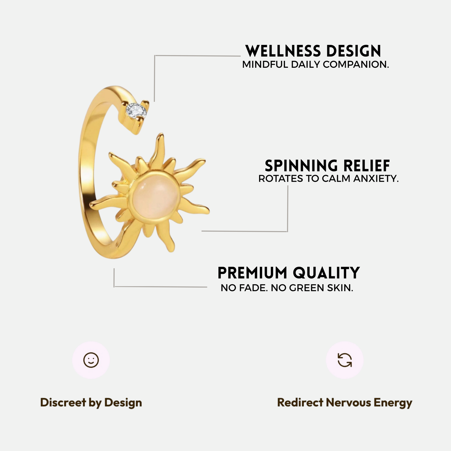 SUNNY SPINNER WELLNESS RING GOLD
