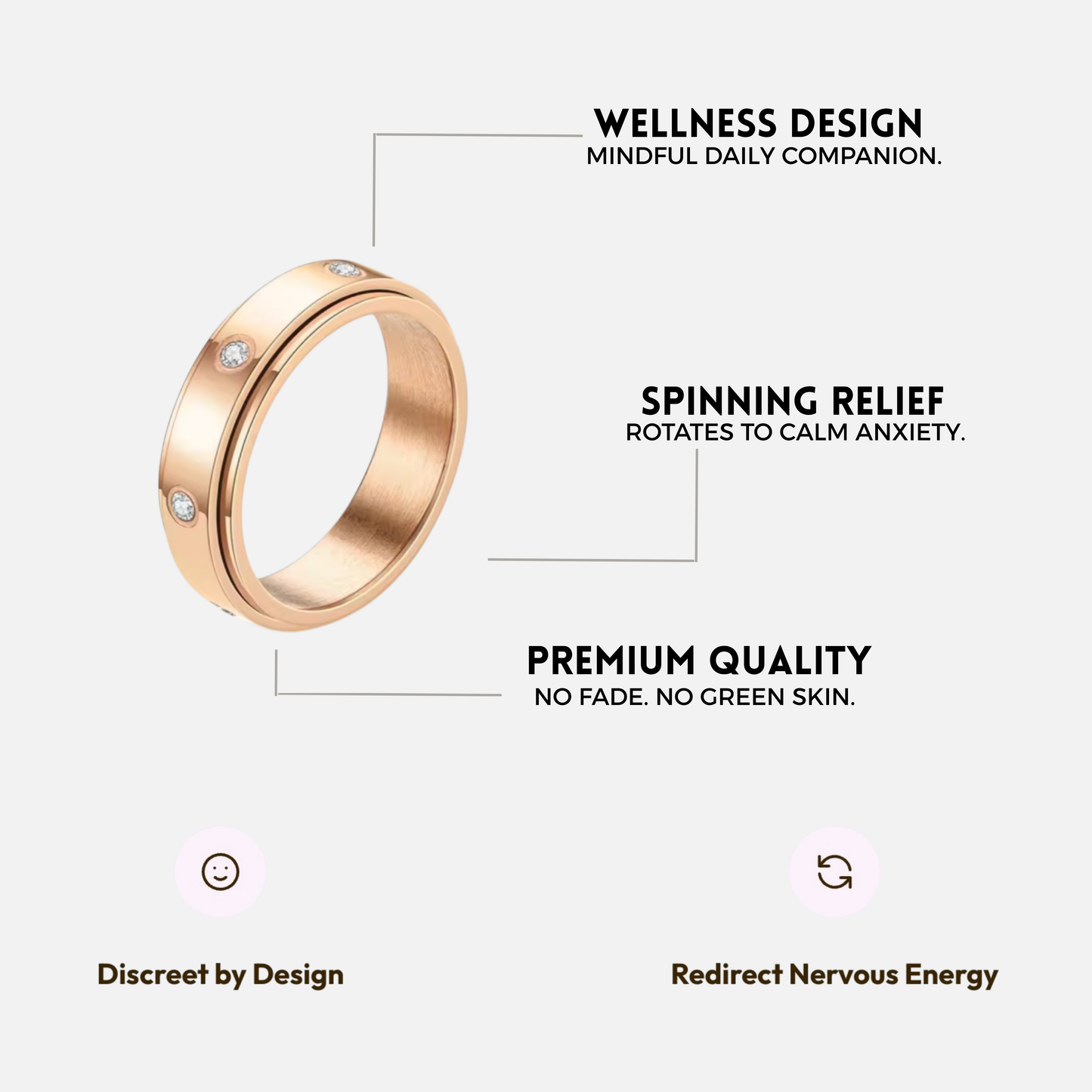 SOUL ROTATING WELLNESS RING ROSE