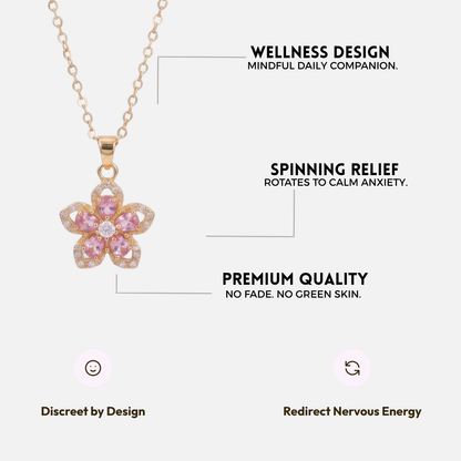 FLOWER SPINNER WELLNESS NECKLACE GOLD PINK