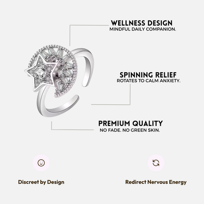 MOONLIGHT SPINNER WELLNESS RING SILVER
