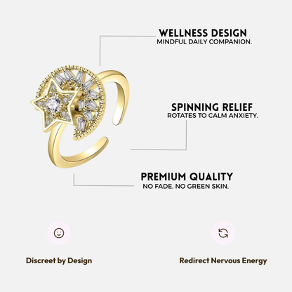 MOONLIGHT SPINNER WELLNESS RING GOLD