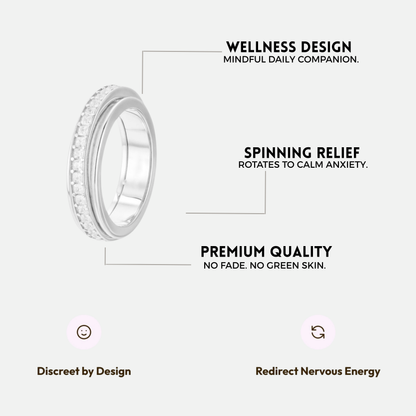 ANXIETY RELIEF WELLNESS RING SILVER