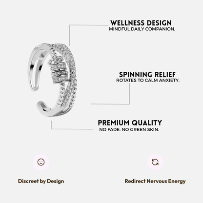 SERENE SLIDING WELLNESS RING SILVER