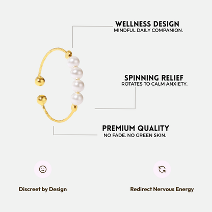 PEACE ROTATING WELLNESS RING GOLD