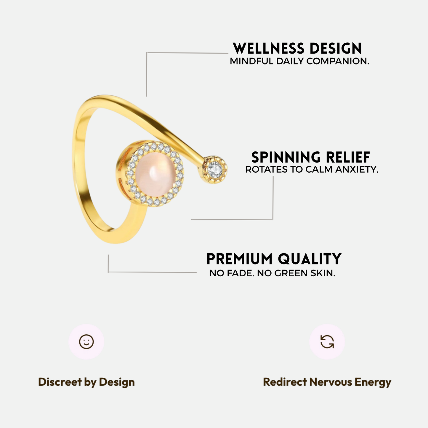 CALM SPINNER WELLNESS RING GOLD