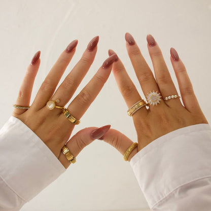 PEACE ROTATING WELLNESS RING GOLD