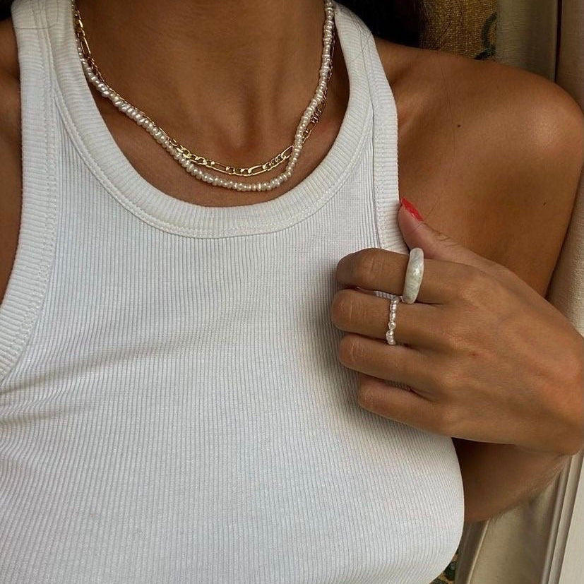 PEARL ROTATING WELLNESS RING GOLD