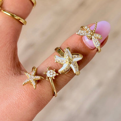 STAR SPINNER WELLNESS RING GOLD WHITE