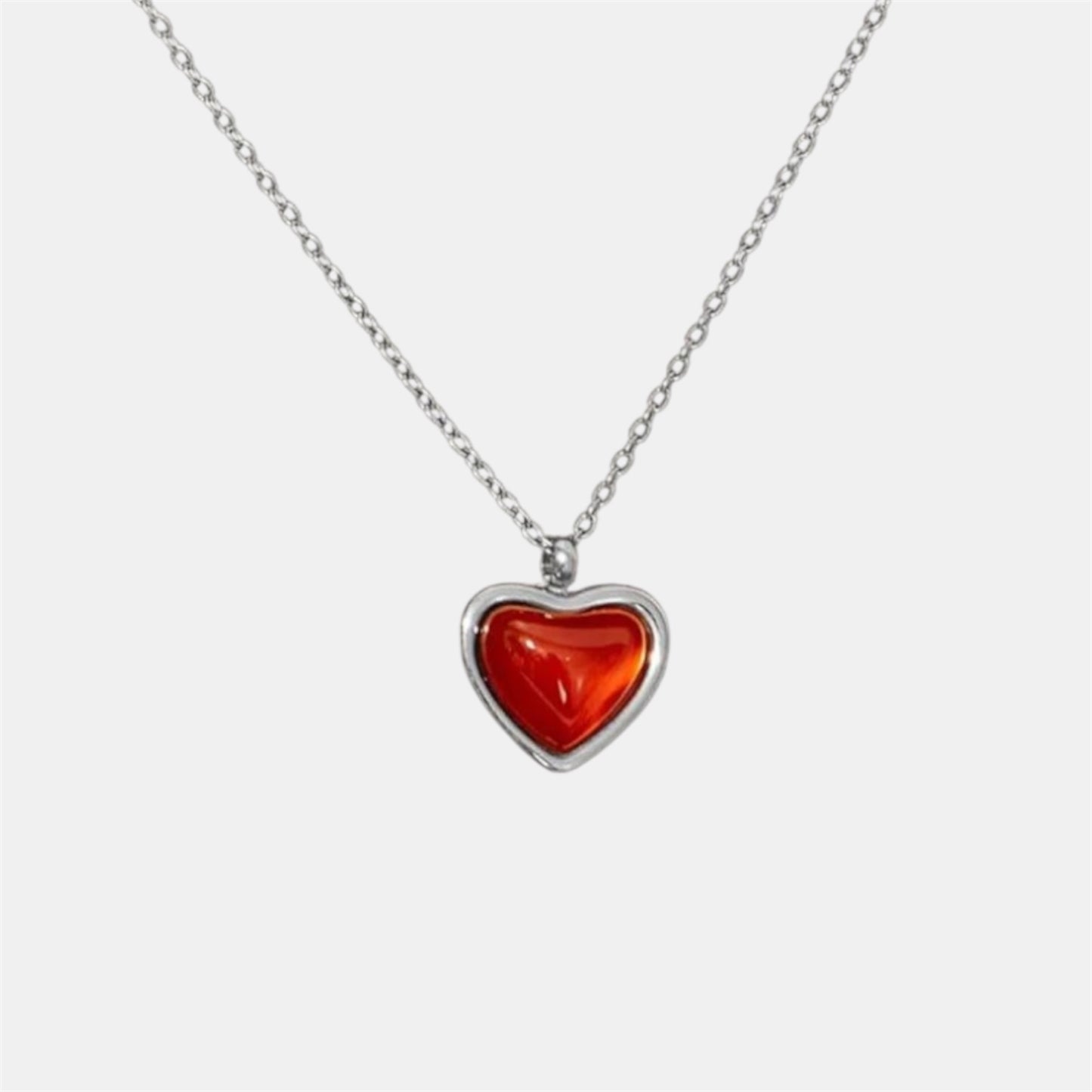 LAVA HEART NECKLACE SILVER