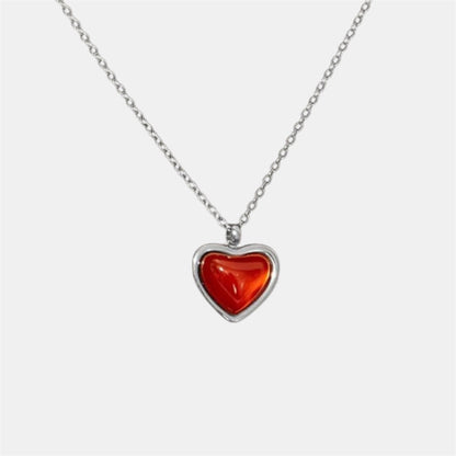 LAVA HEART NECKLACE SILVER
