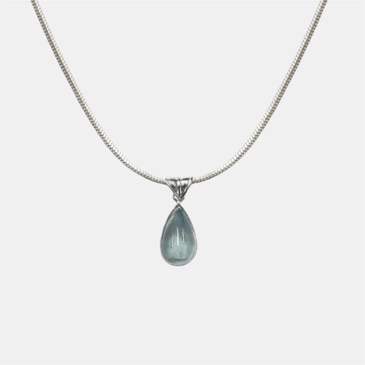 WATERDROP BLUE NECKLACE SILVER