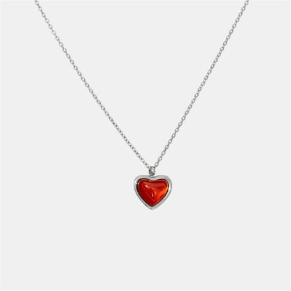 LAVA HEART NECKLACE SILVER