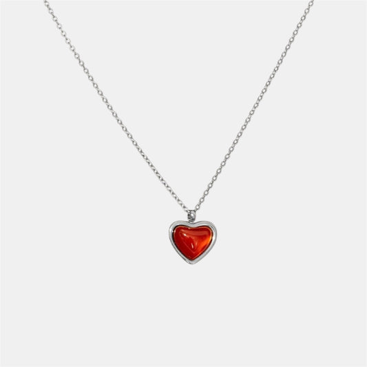 LAVA HEART NECKLACE SILVER