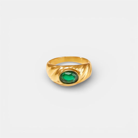 EMERALD FLAME RING GOLD