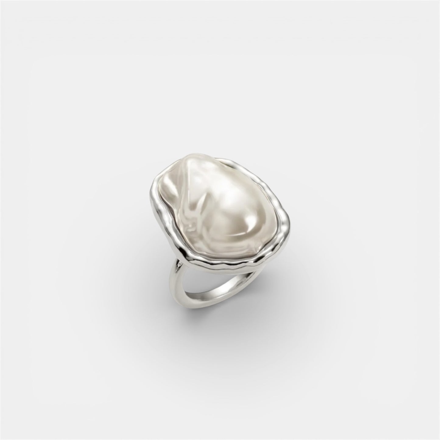 AURA PEARL RING SILVER