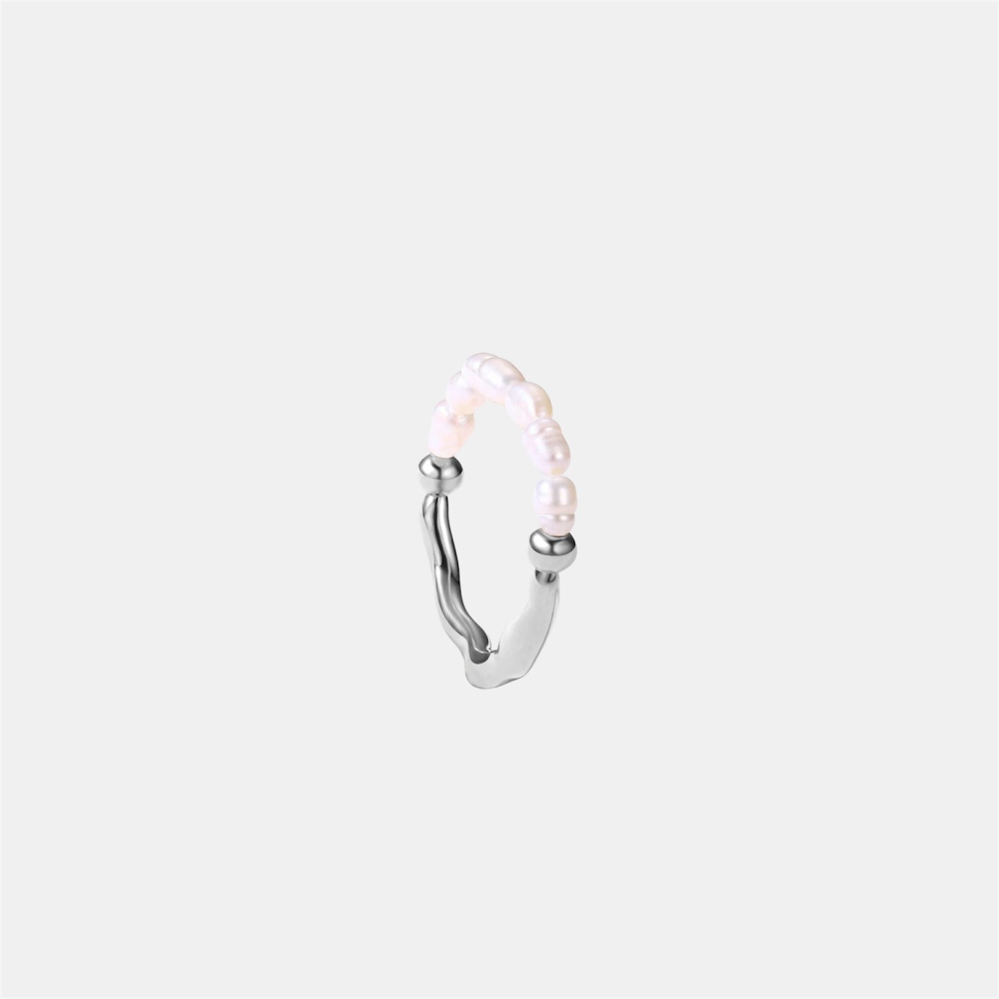 PEARL ROTATING WELLNESS RING SILVER