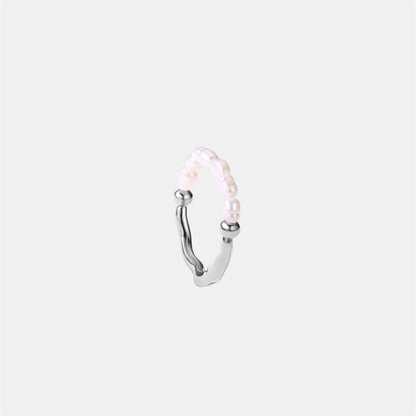 PEARL ROTATING WELLNESS RING SILVER