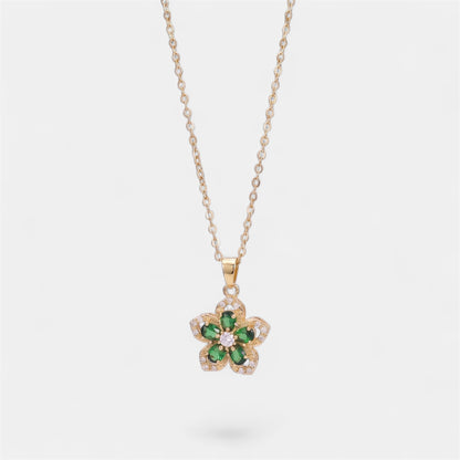 FLOWER SPINNER WELLNESS NECKLACE GOLD GREEN