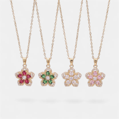 FLOWER SPINNER WELLNESS NECKLACE GOLD PINK