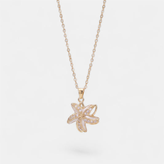 STAR SPINNER WELLNESS NECKLACE GOLD WHITE