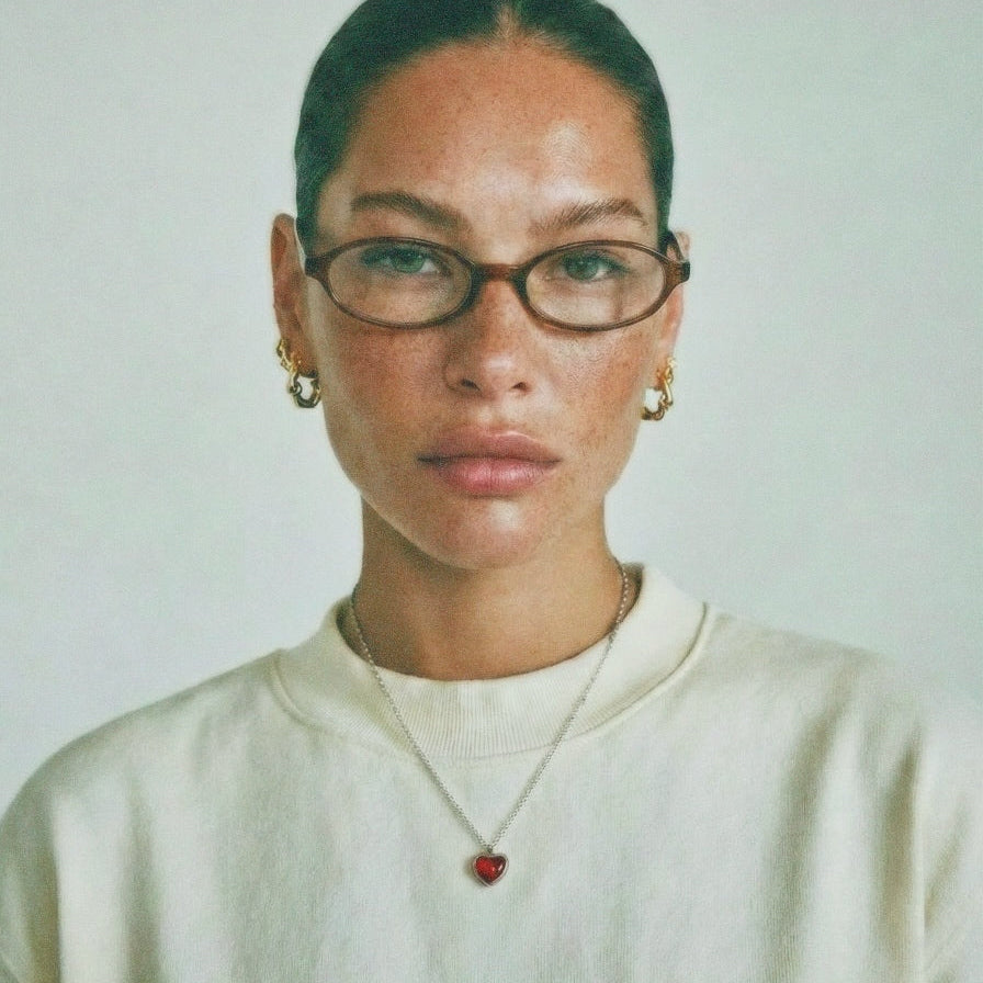 LAVA HEART NECKLACE SILVER