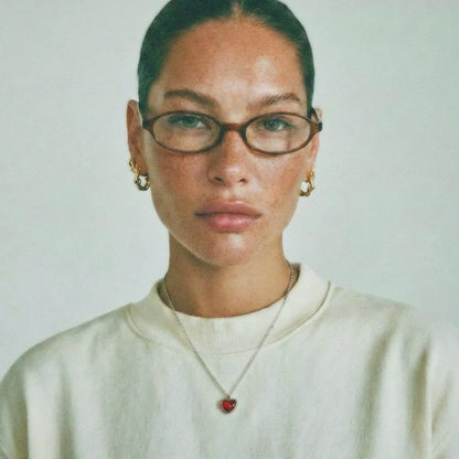 LAVA HEART NECKLACE SILVER