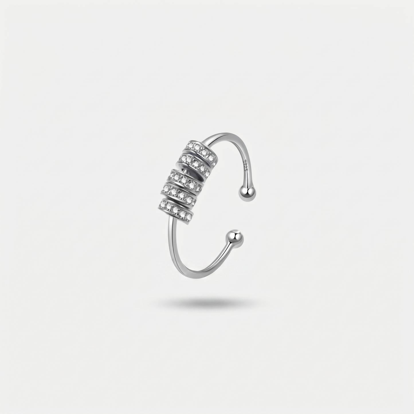 BRIGHTER SLIDING WELLNESS RING SILVER