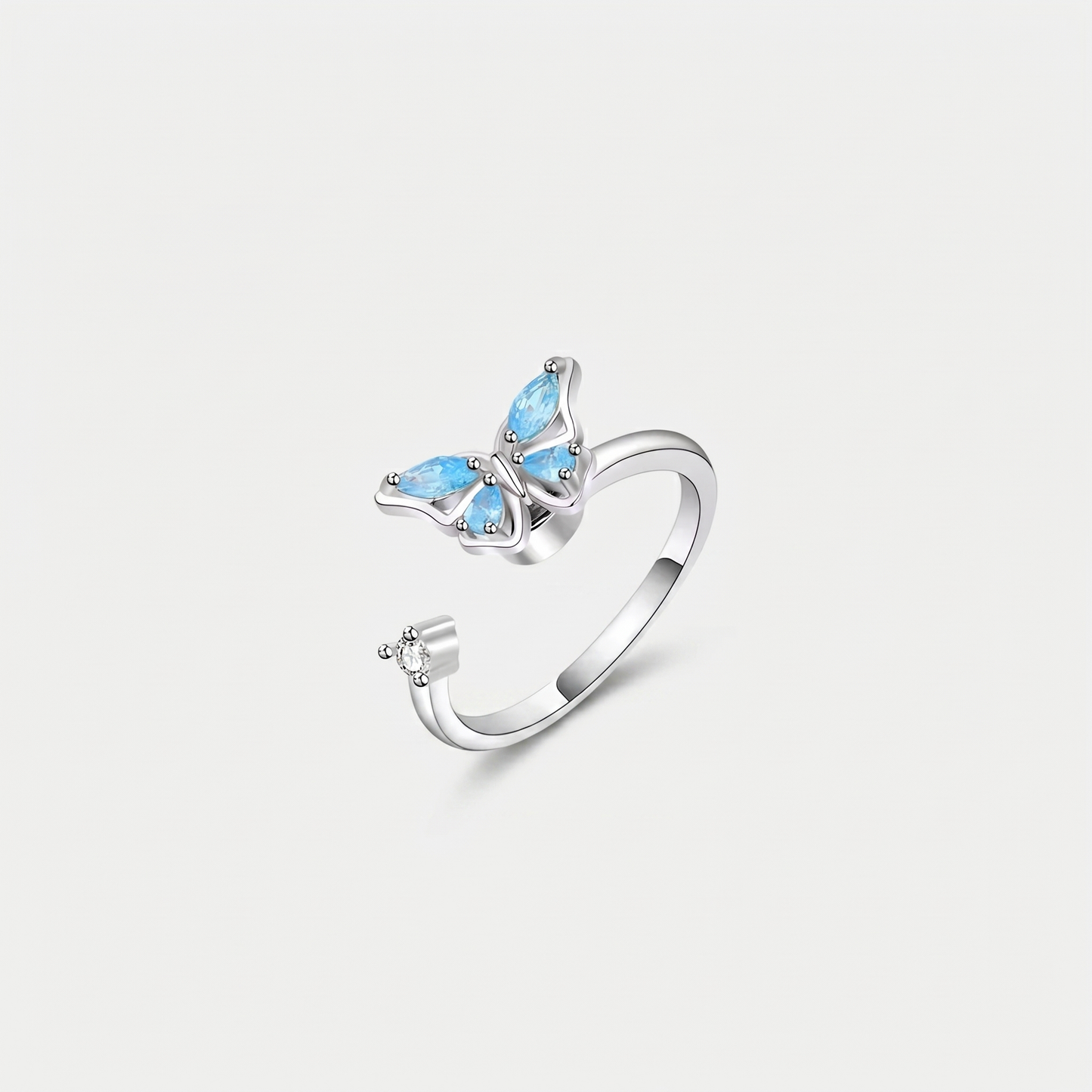 BUTTERFLY SPINNER WELLNESS RING SILVER