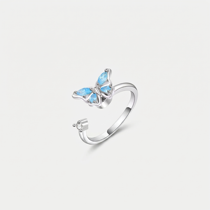 BUTTERFLY SPINNER WELLNESS RING SILVER