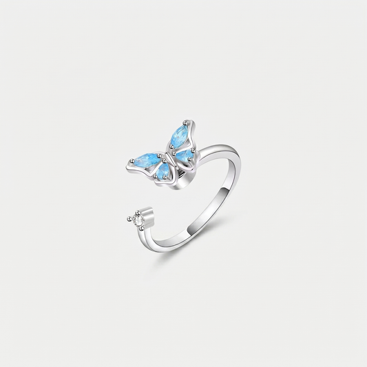 BUTTERFLY SPINNER WELLNESS RING SILVER