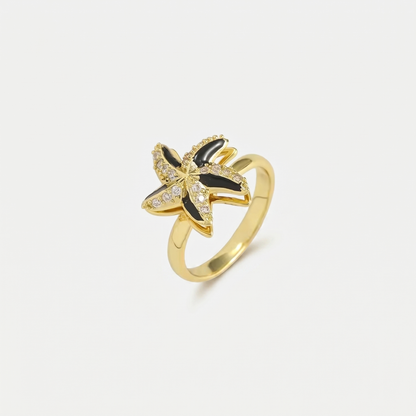 STAR SPINNER WELLNESS RING GOLD BLACK