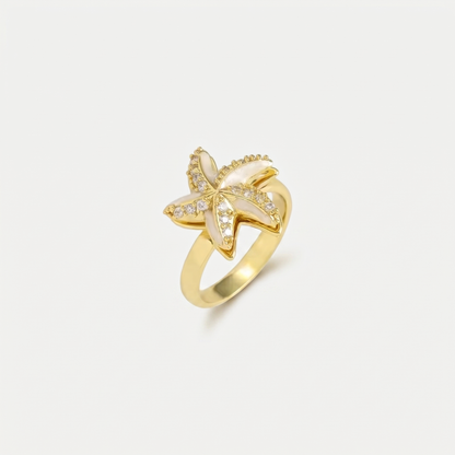 STAR SPINNER WELLNESS RING GOLD WHITE