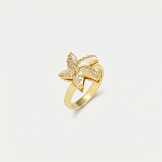 STAR SPINNER WELLNESS RING GOLD WHITE