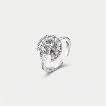 MOONLIGHT SPINNER WELLNESS RING SILVER