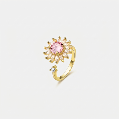 SUN SPINNER WELLNESS RING GOLD PINK