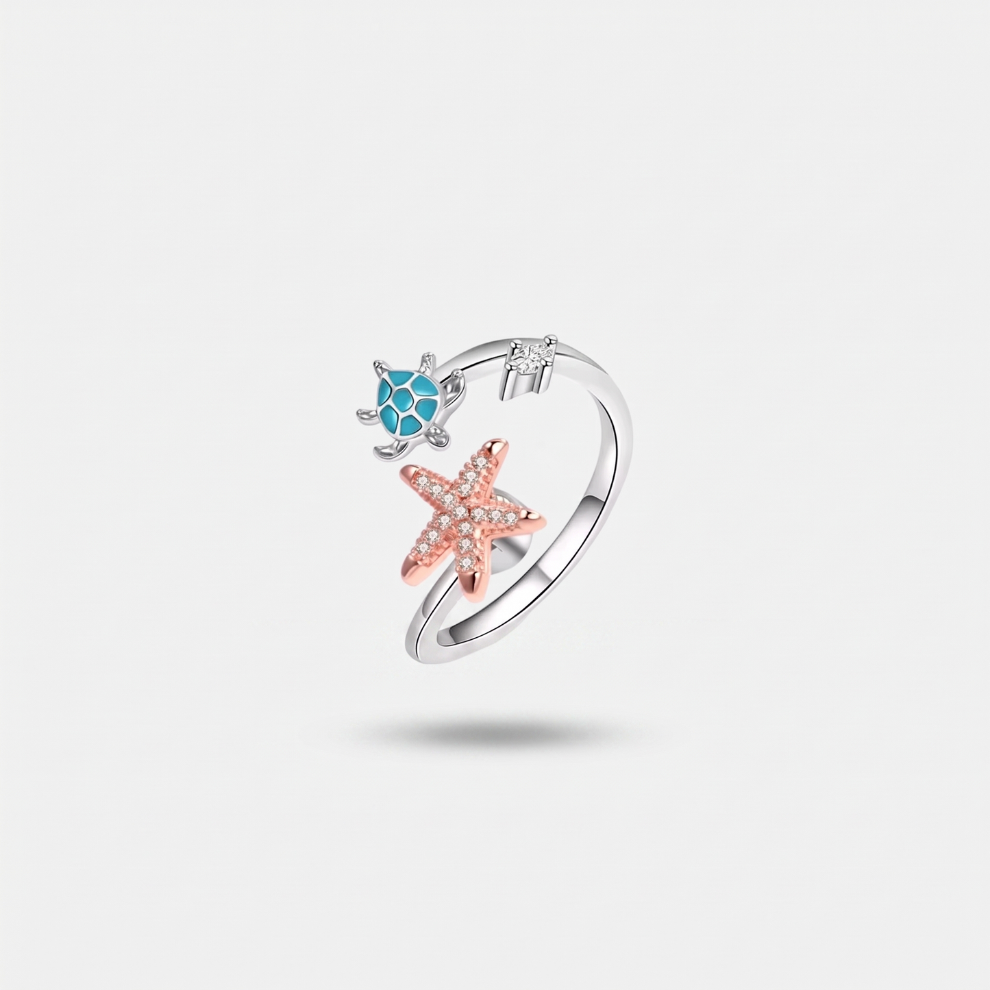 TURTLE SPINNER WELLNESS RING SILVER