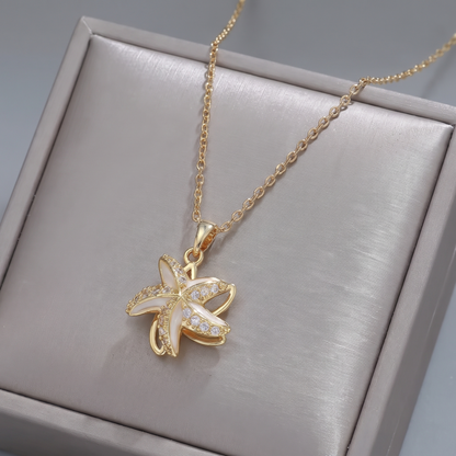 STAR SPINNER WELLNESS NECKLACE GOLD WHITE