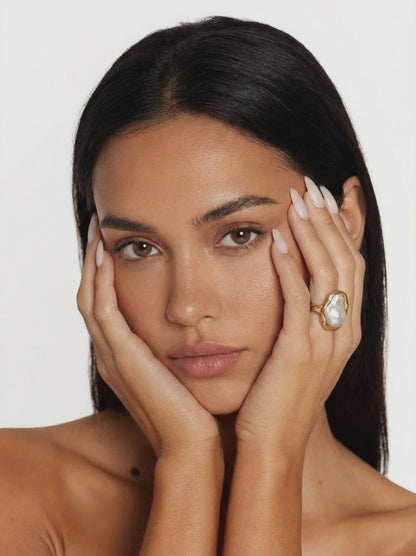 AURA PEARL RING GOLD